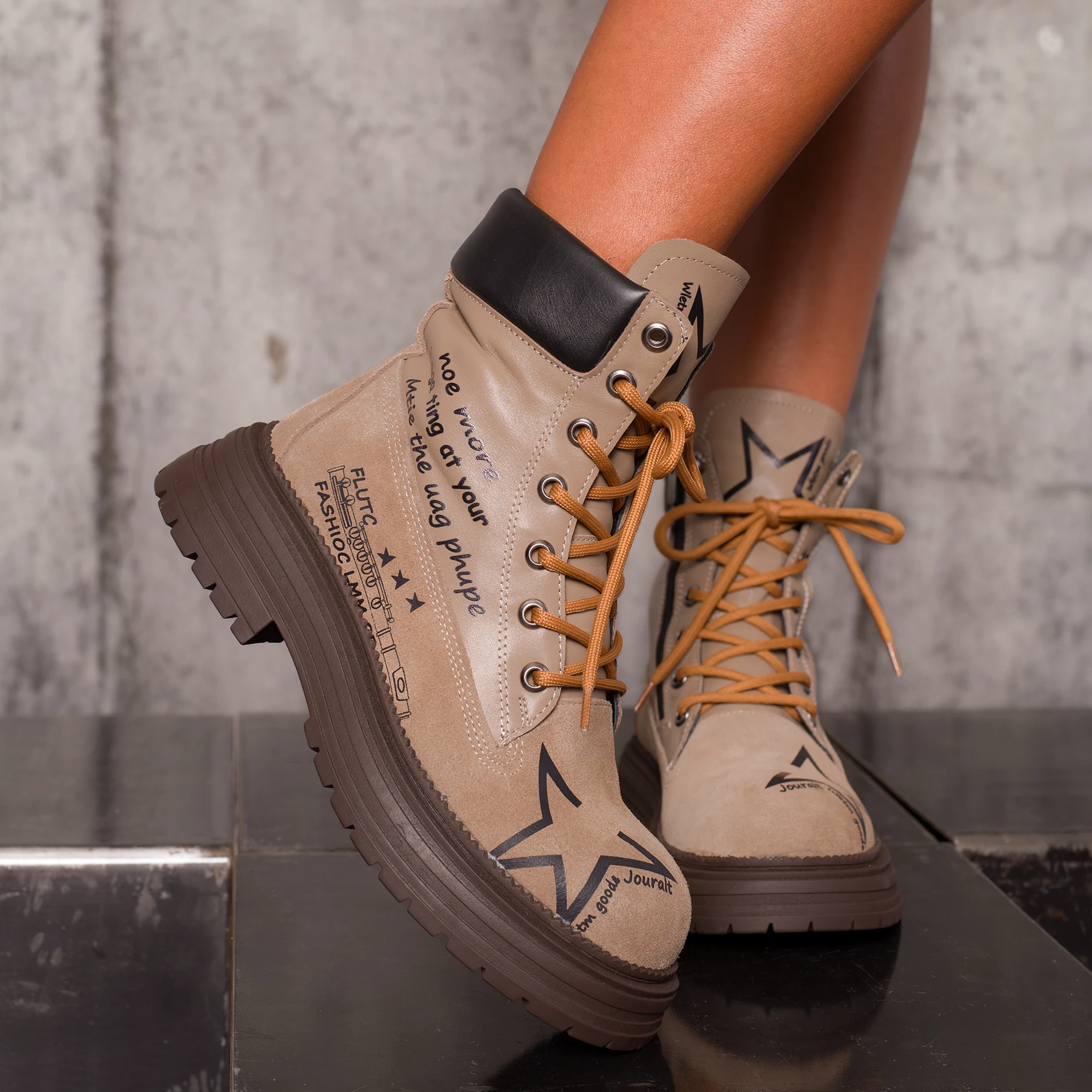 Bocanci Star Power, Culoare taupe