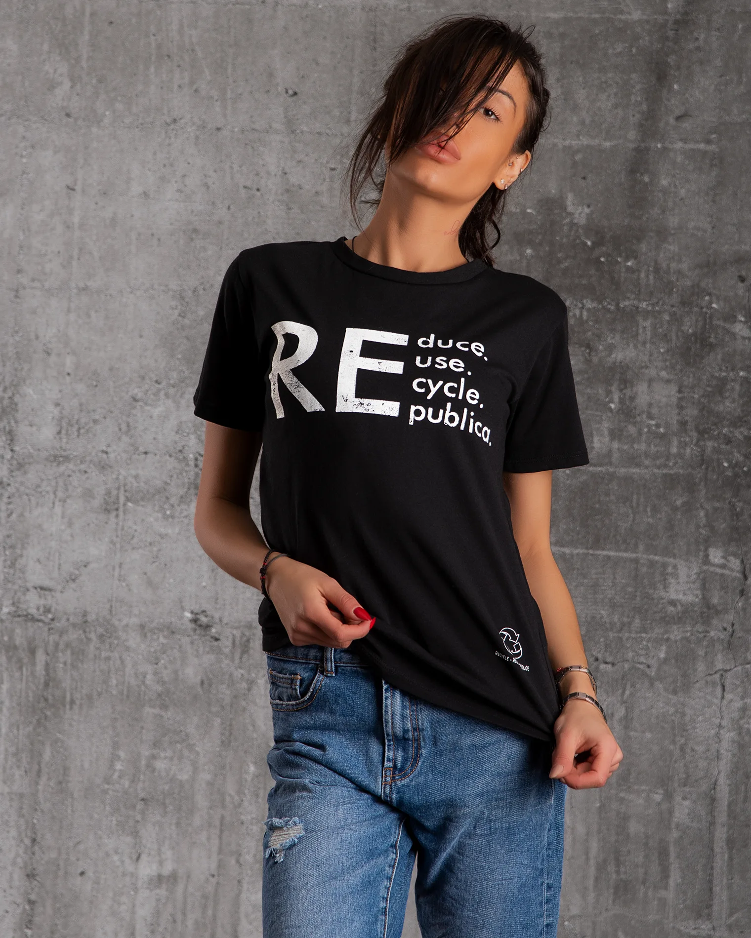 Tricou Recycle, Negru Culoare