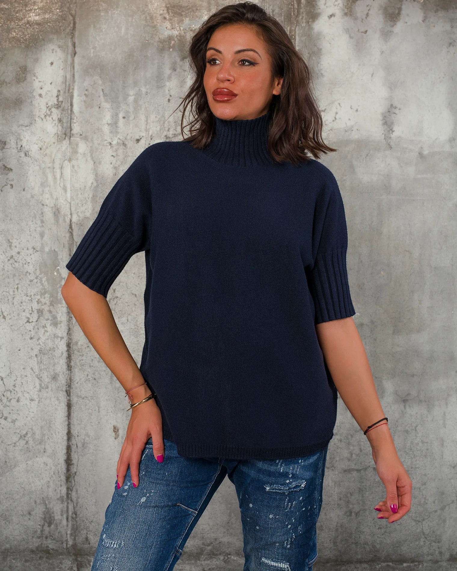 Пуловер Warm Inside, Тъмносин Цвят