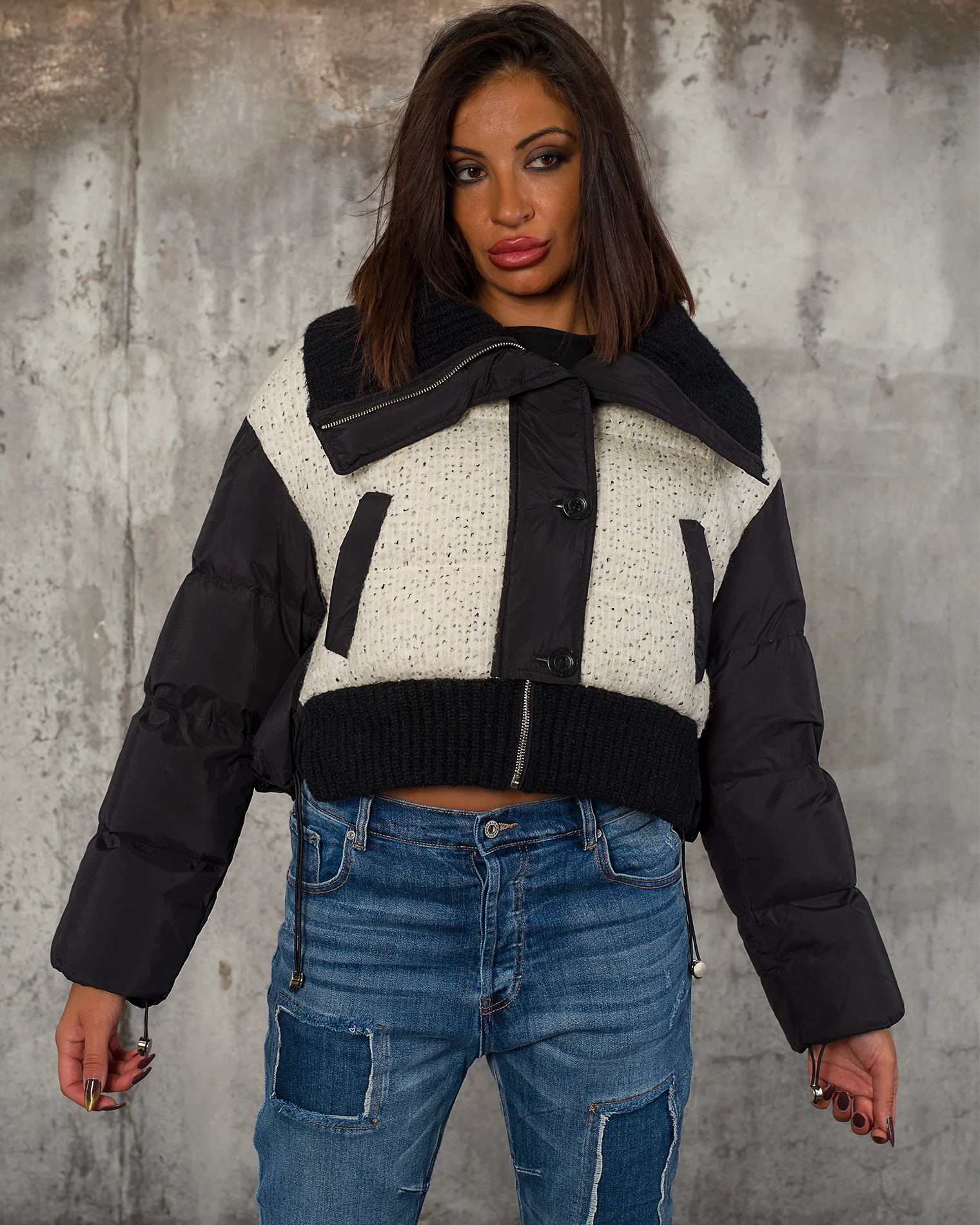 Geaca Livingston umplută cu puf natural, Neagra