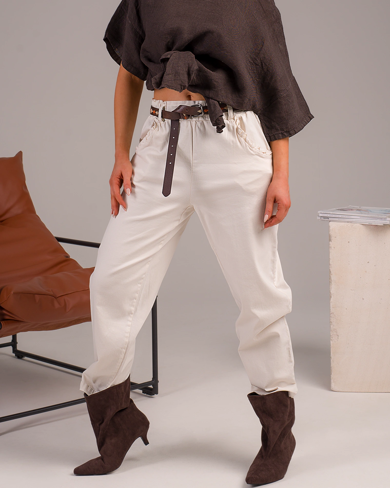 Панталон Ready For Me, Цвят Екрю