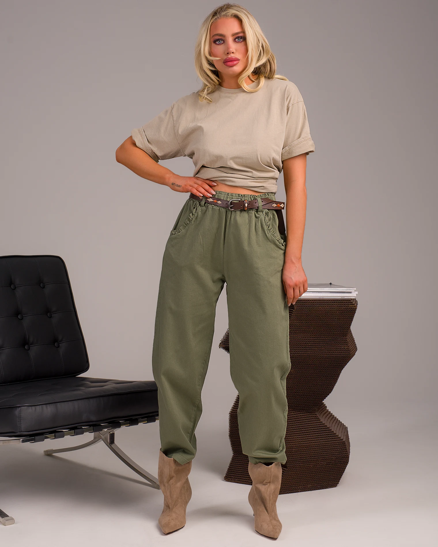 Панталон Ready For Me, Цвят Милитъри