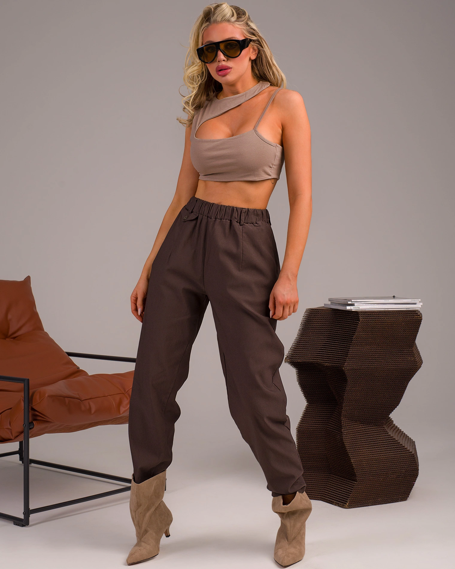 Панталон Keep Watching, Кафяв Цвят