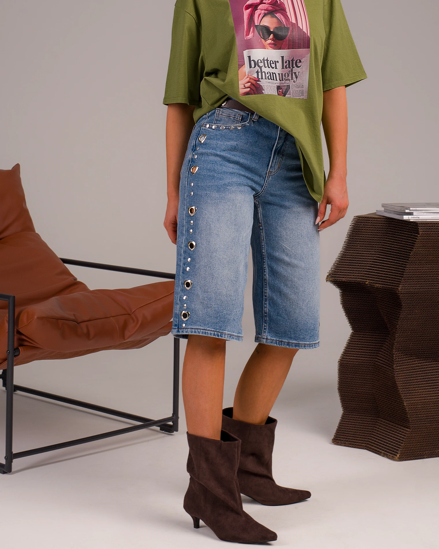 Дънкови бермуди Free Soul, Син Цвят