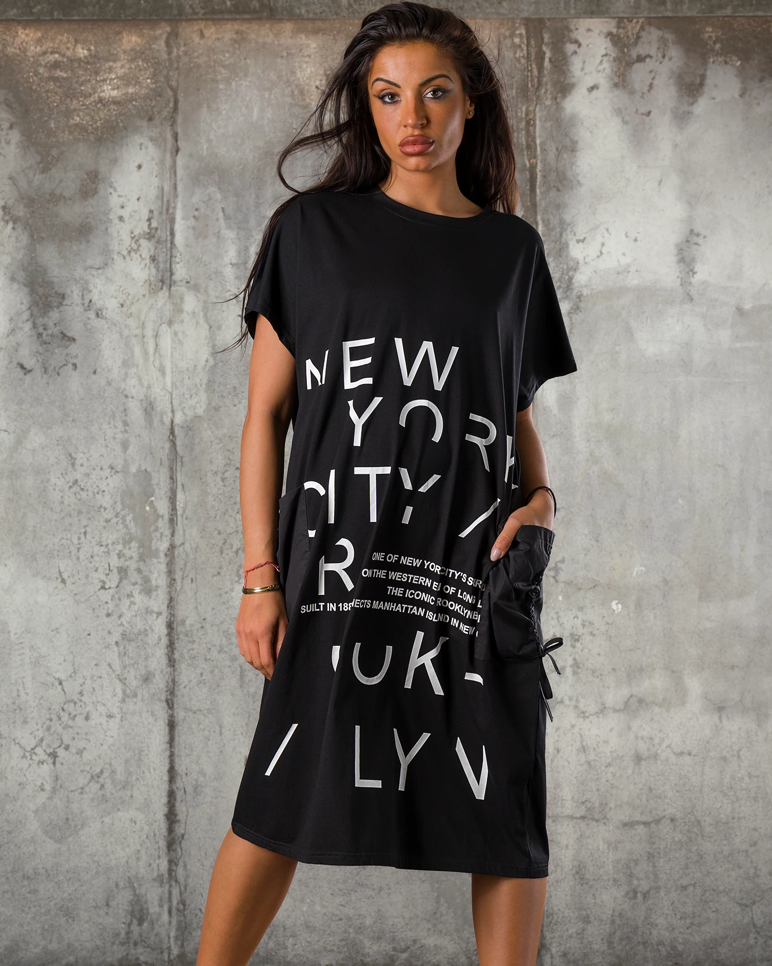 Rochie Big Apple, Negru/Alb