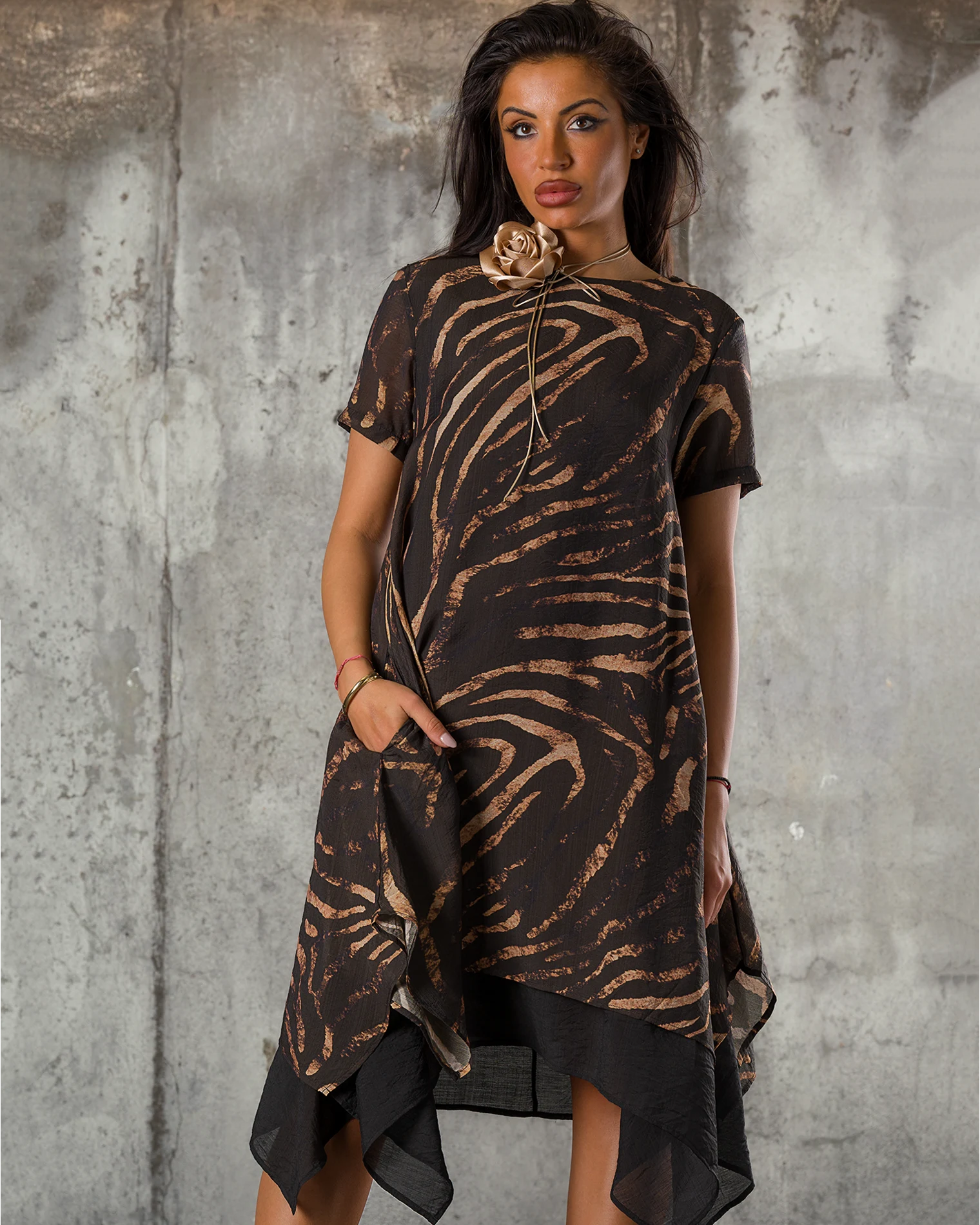 Rochie Season, Negru/Bej