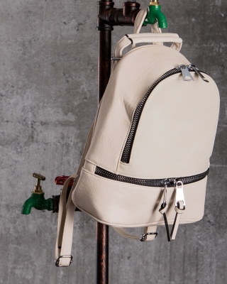 Rucsac cu fermoare Baddie, Ecru Culoare