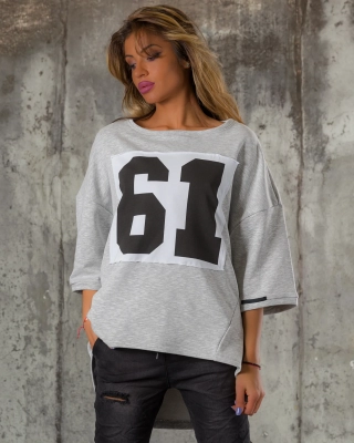 Bluză 61 Looks, Culoare gri
