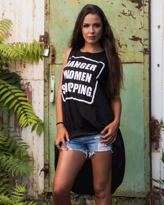 Tunică asimetrică Shopaholic, Negru Culoare