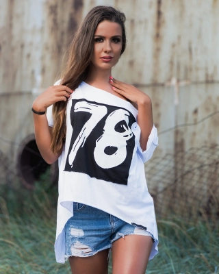 Bluză cu fundă Lulu, Alb Culoare