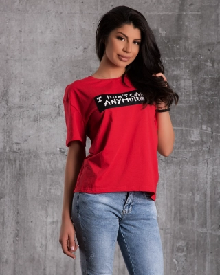 Tricou I Don't Care, Roșu Culoare