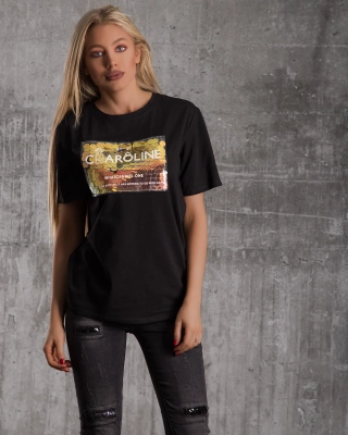 Tricou cu paiete Caroline, Negru Culoare