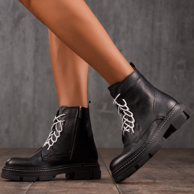 Bocanci din piele Avenue, Negru Culoare