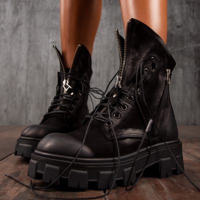 Bocanci din piele Motivo, Negru Culoare motivo 36