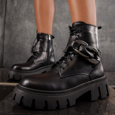 Bocanci din piele naturală Element, Negru Culoare