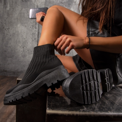 Ghete tip ciorap Aura, Negru Culoare