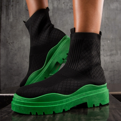 Ghete tip ciorap Feeling, Verde Culoare