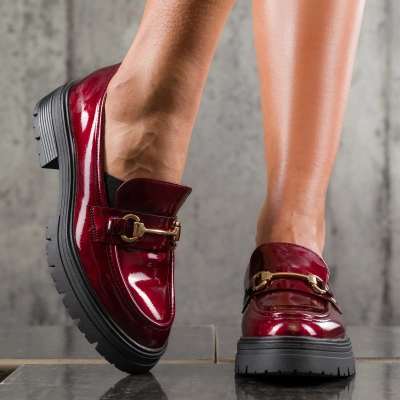Pantofi loafer Activity, Culoare bordo