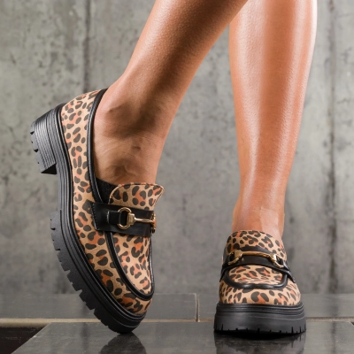 Pantofi loafer Activity, Print leopard