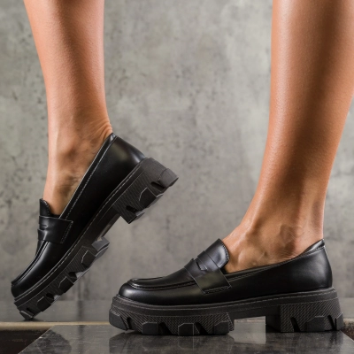 Pantofi loafer You Are So Lucky, Culoare negru
