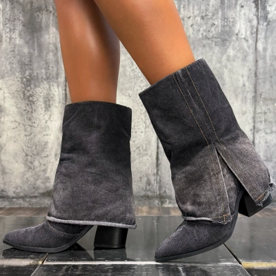 Cizme Side Profile, Culoare negru