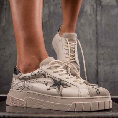 Adidași cu print Forever Dreaming, Bej Culoare 39 bej