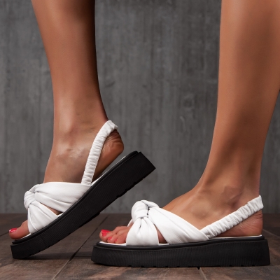 Sandale din piele naturală Melody, Alb Culoare