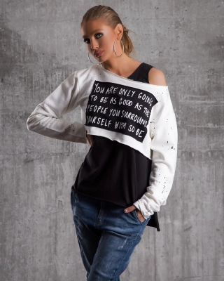 Bluză cu maiou Advice, Alb Culoare