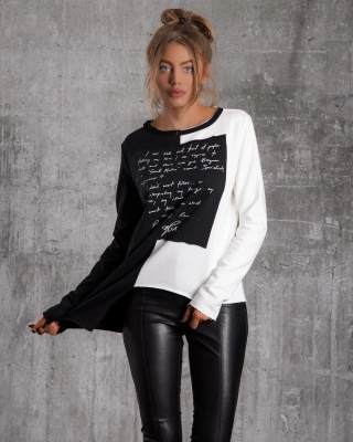 Bluză cu scris Gemini, Mix Culoare