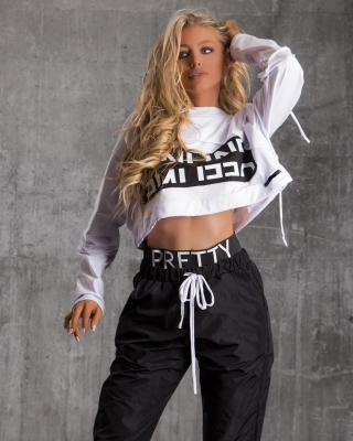 Bluză scurtă Online/Offline, Alb Culoare