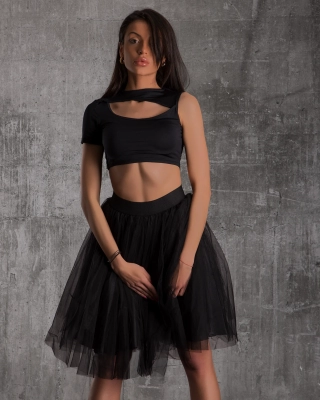 Top asimetric Monaco, Negru Culoare