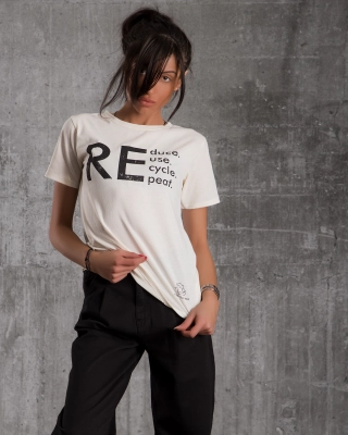 Tricou Recycle, Ecru Culoare