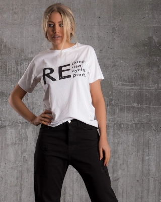 Tricou Recycle, Alb Culoare