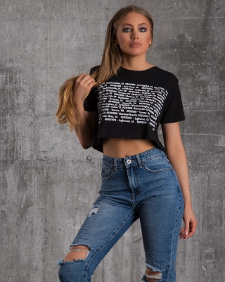 Tricou scurt California, Negru Culoare