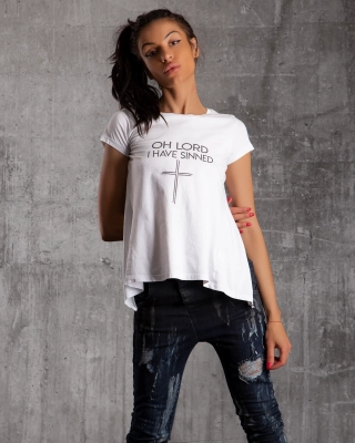 Tricou Confess, Alb Culoare