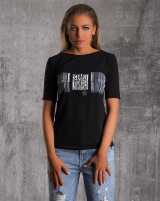 Tricou cu efect vopsit Buzz, Negru Culoare