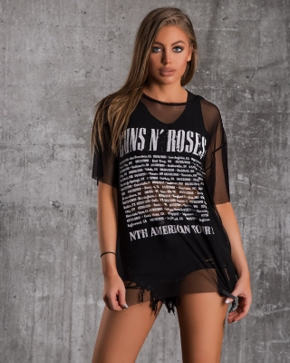 Top din 2 piese Dracarys, Negru Culoare