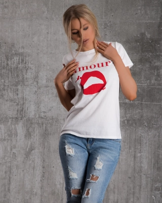 Tricou Grand Amour, Alb Culoare Mărime universală alb