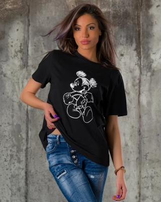 Tricou Hey, Mickey! Negru culoare