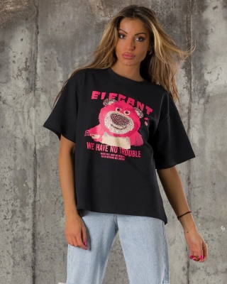 Tricou No Trouble, Negru culoare