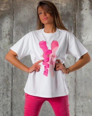 Tricou Pink Lens, Alb culoare