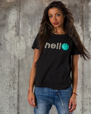 Tricou Hello, Negru culoare