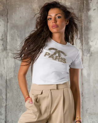 Tricou Love Paris, Culoare alb