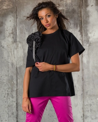 Tricou Pearl Rose, Culoare negru