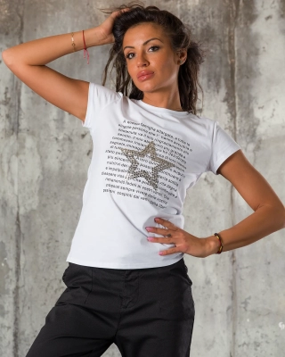 Tricou Starstruck, Culoare alb