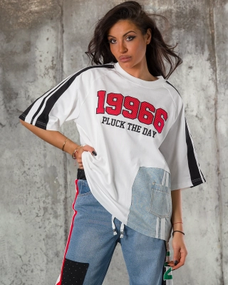 Tricou Take The Day, Culoare alb