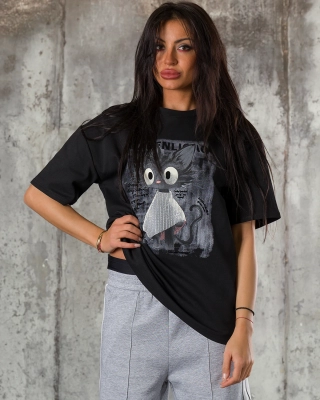 Tricou Love & Welcome, Culoare negru