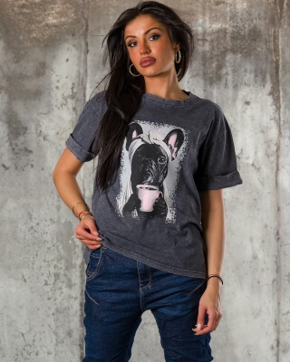 Tricou Spa Day, Culoare gri