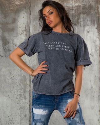 Tricou Born 2 Stand Out, Culoare gri