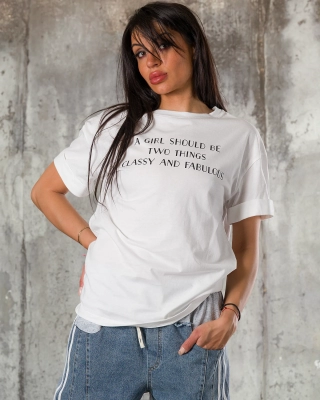 Tricou Two Things, Culoare alb